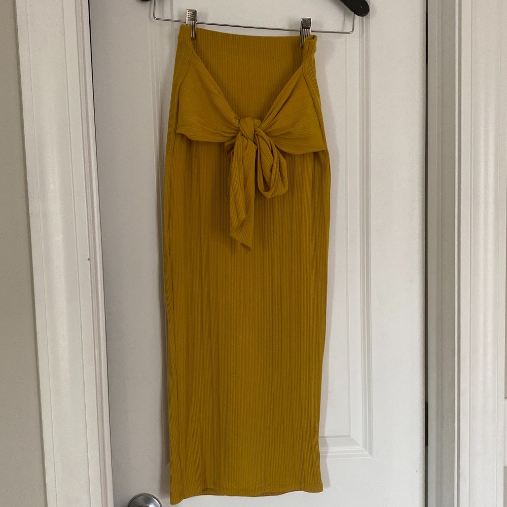 Bodycon Mustard MIDI Skirt